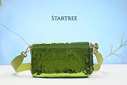 Fendi Baguette handbag Green sequin and leather handbag - 2