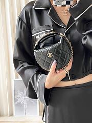 CHANEL Lambskin Quilted Chain Around Pouch Black-16cm - 2