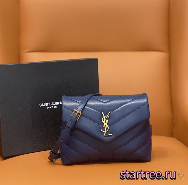 YSL | Toy LOULOU Dark Blue - 467072 - 20 x 14 x 7 cm - 1