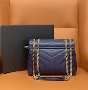 YSL SAINT LAURENT Loulou Small quilted leather shoulder bag Dark Blue - 4