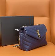 YSL SAINT LAURENT Loulou Small quilted leather shoulder bag Dark Blue - 3