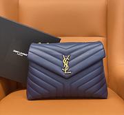 YSL| Loulou Chain Dark Blue Shoulder Bag Golden - 30x10x22cm - 1