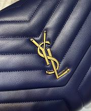 YSL| Loulou Chain Dark Blue Shoulder Bag Golden - 30x10x22cm - 3