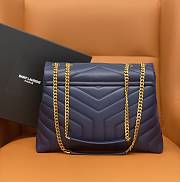 YSL| Loulou Chain Dark Blue Shoulder Bag Golden - 30x10x22cm - 2