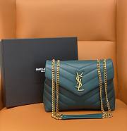 YSL SAINT LAURENT Loulou Small quilted leather shoulder bag Sea Turquoise - 1