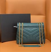 YSL SAINT LAURENT Loulou Small quilted leather shoulder bag Sea Turquoise - 2