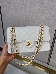 Chanel Small Classic Double Flap White Caviar Gold Hardware-23cm - 1