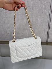 Chanel Small Classic Double Flap White Caviar Gold Hardware-23cm - 4