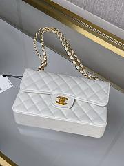 Chanel Small Classic Double Flap White Caviar Gold Hardware-23cm - 3