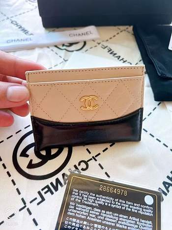 Chanel Card holder Black and Cream