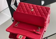Chanel Small Classic Flap Calfskin Leather Bag Gold Red 23cm - 5