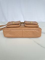 Chanel Double Pocket Hobo Bag Caramel Calfskin Gold Hardware-25x20x8cm - 5