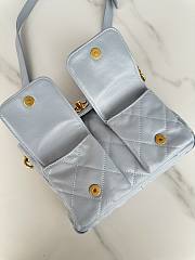 Chanel Double Pocket Hobo Bag Blue Calfskin Gold Hardware-25x20x8cm - 5