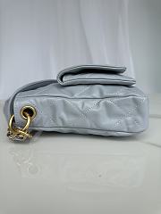 Chanel Double Pocket Hobo Bag Blue Calfskin Gold Hardware-25x20x8cm - 3