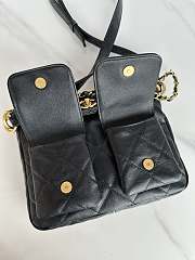 Chanel Double Pocket Hobo Bag Black Calfskin Gold Hardware-25x20x8cm - 5