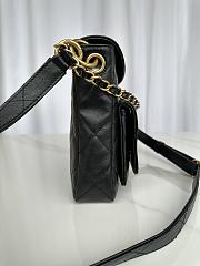 Chanel Double Pocket Hobo Bag Black Calfskin Gold Hardware-25x20x8cm - 4