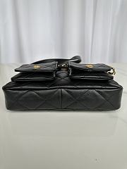 Chanel Double Pocket Hobo Bag Black Calfskin Gold Hardware-25x20x8cm - 2