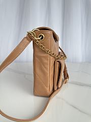 Chanel Double Pocket Hobo Bag Caramel Calfskin Gold Hardware-30x24x10cm - 3