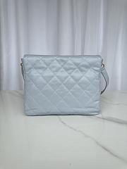 Chanel Double Pocket Hobo Bag Blue Calfskin Gold Hardware-30x24x10cm - 2