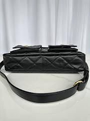 Chanel Double Pocket Hobo Bag Black Calfskin Gold Hardware-30x24x10cm - 5