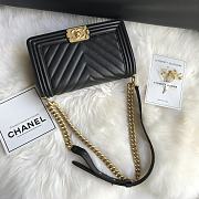 Chanel Chevron Medium Boy Bag Black Calfskin Gold Hardware - 3