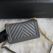 Chanel Chevron Medium Boy Bag Grey Calfskin Gold/Silver Hardware - 2