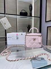 CHANEL Cosmetic Bag With Handle in Pink - 1