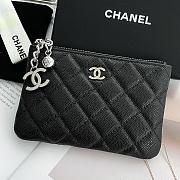 Chanel Wallet Black Calfskin Silver Hardware  - 1