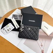 Chanel Wallet Black Calfskin Silver Hardware  - 2
