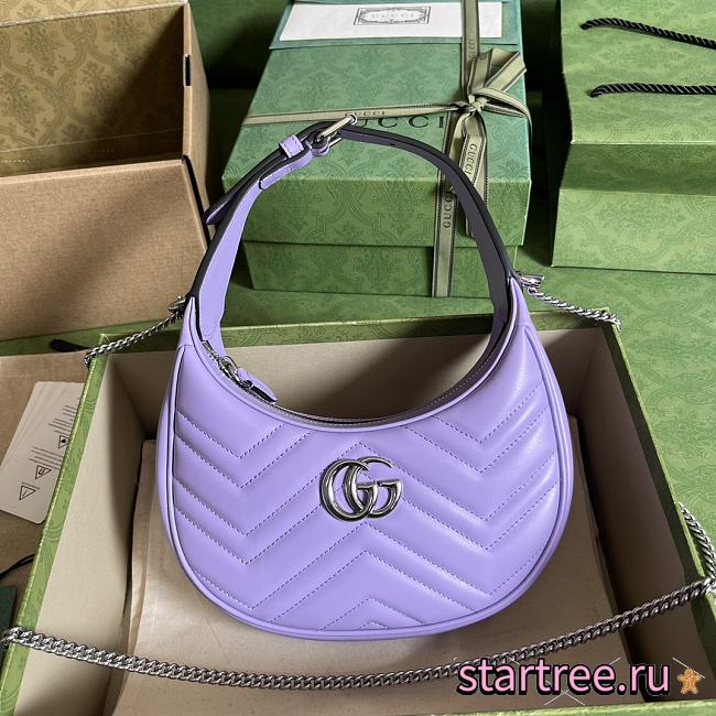 Gucci GG Marmont Half-moon Mini Shoulder Bag Purple - 1