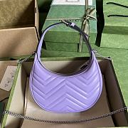 Gucci GG Marmont Half-moon Mini Shoulder Bag Purple - 5