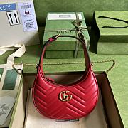 Gucci GG Marmont Half-moon Mini Shoulder Bag Red - 1