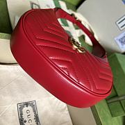 Gucci GG Marmont Half-moon Mini Shoulder Bag Red - 5