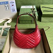 Gucci GG Marmont Half-moon Mini Shoulder Bag Red - 3