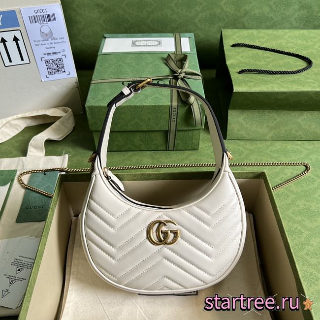 Gucci GG Marmont Half-moon Mini Shoulder Bag White - 1