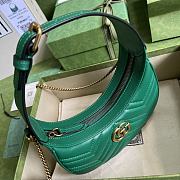 Gucci GG Marmont Half-moon Mini Shoulder Bag Green - 3