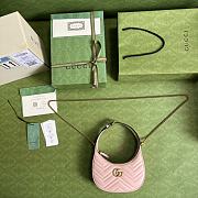 Gucci GG Marmont Half-moon Mini Shoulder Bag Pink - 2