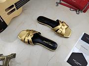 YSL SLIP-ON FLAT IN GOLD - 4