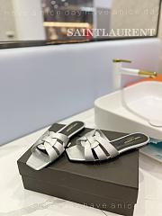 YSL SLIP-ON FLAT IN SILVER - 5