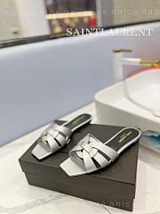 YSL SLIP-ON FLAT IN SILVER - 4