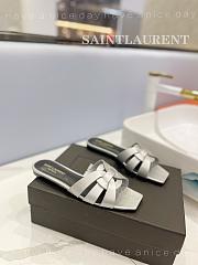 YSL SLIP-ON FLAT IN SILVER - 3