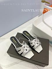 YSL SLIP-ON FLAT IN SILVER - 2