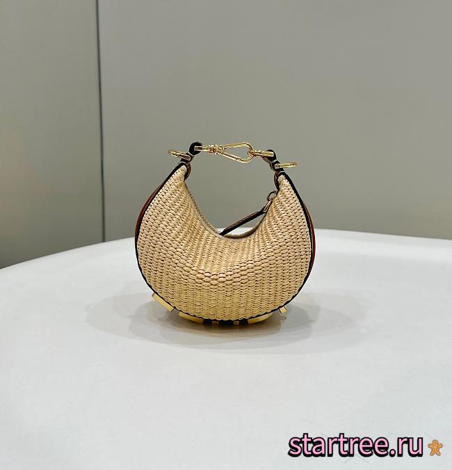 Fendi Graphy Nano Natural Straw Bag-16.5*14*5cm - 1