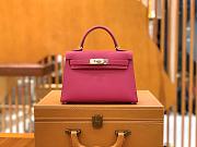 Hermes KELLY 19 IN Rose Red - 5