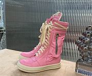 Rick Owens Pink Leather Sneaker Boots - 2