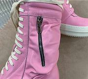 Rick Owens Pink Leather Sneaker Boots - 4