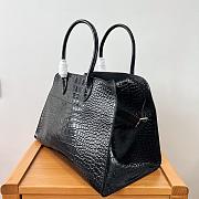 The Row Soft Margaux 15 Bag in Crocodile Black - 38.5*16*30cm - 4