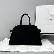 The Row Soft Margaux 15 Bag in Suede Black - 38.5*16*30cm - 3