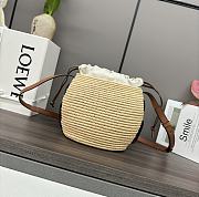 Loewe Beehive Basket bag in Raffia and Calfskin - 4