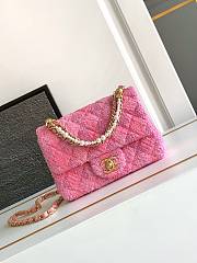 CHANEL TWEED Flap Bag Pink-18*13*7cm - 1
